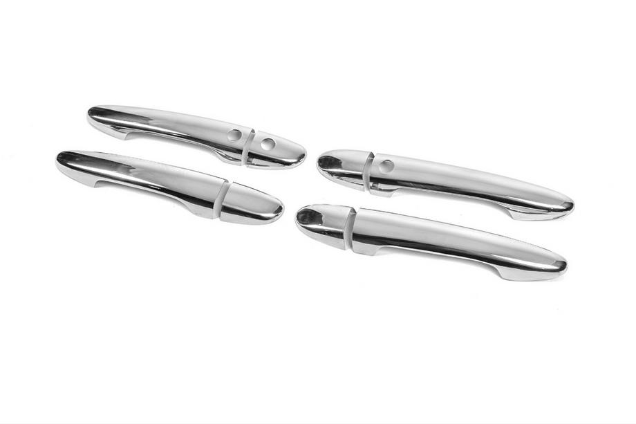 Mazda CX-9 2017- Chrome Door Handle Covers (4 pcs, Stainless Steel) Without Chip Carmos - Turkish Steel Photo 3