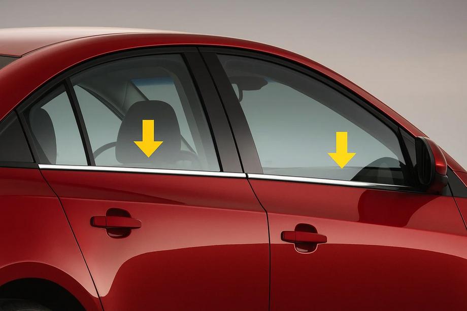 Renault Symbol 1999-2008 Exterior Window Trim Stainless Steel (Sedan, 4 pcs) Photo 1