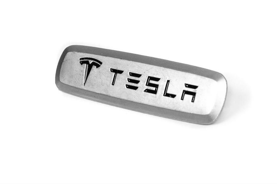 Tesla Aluminum Badge for Car Mats (1 pc) Photo 2