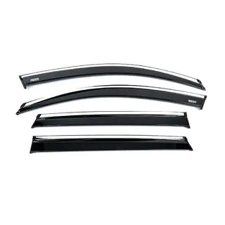 Window deflectors with chrome trim (2019-2023, 4 pcs, Niken) photo 2