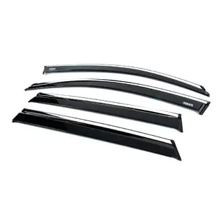 Window deflectors with chrome trim (2019-2023, 4 pcs, Niken) photo 3
