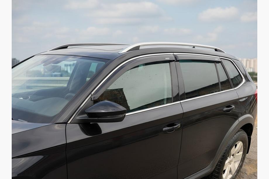 Skoda Kamiq 2019- Window deflectors with chrome trim (2019-2023, 4 pcs, Niken) Image