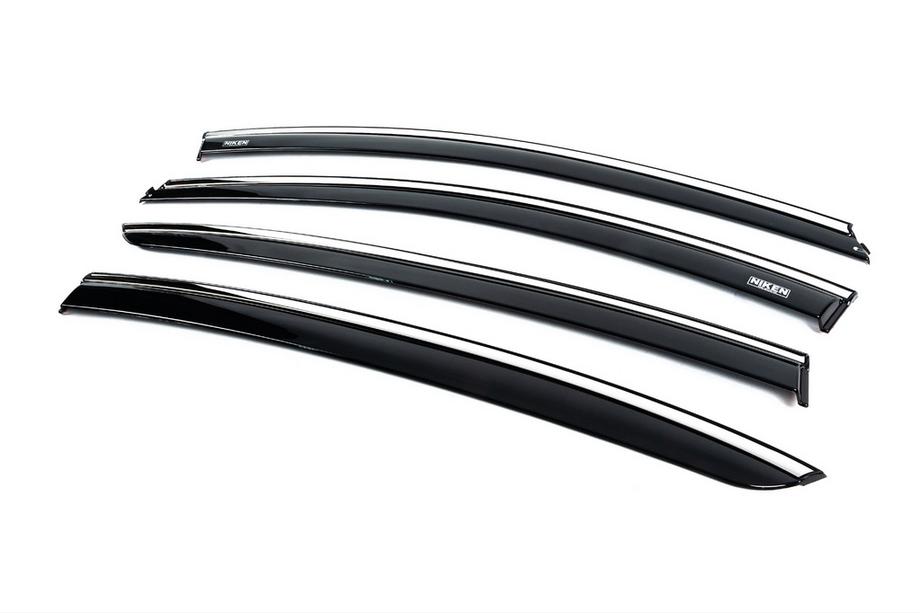 Renault Fluence 2009-2016 Window deflectors with chrome trim (4 pcs, Niken) Photo 7