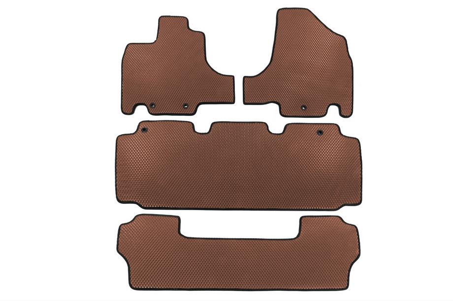 Honda Odyssey 2010–2017 Floor Mats (3 Rows, EVA, Brown) Photo 1