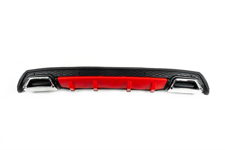 Universal Rear Diffuser DPT V-5 (ABS) (Red+Black Gloss) Image