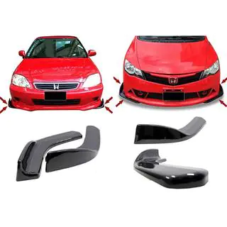 Universal Front Lip DPT V-1 (ABS) (2pcs) (Gloss Black) photo 1