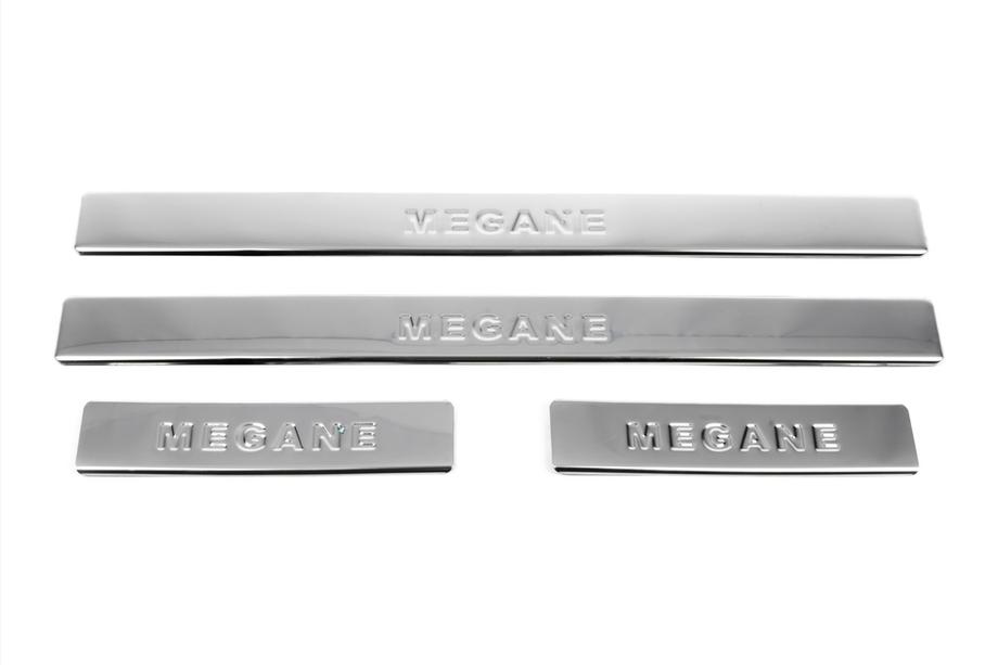 Renault Megane II 2004-2009 Stainless Steel Door Sill Protectors (Omsa, 4 pcs) Photo 3