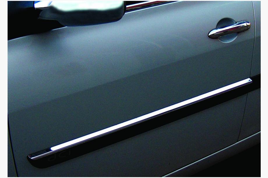 Renault Megane II 2004-2009 Slim Door Moldings 2006-2010 (4 pcs, Stainless Steel) Photo 1