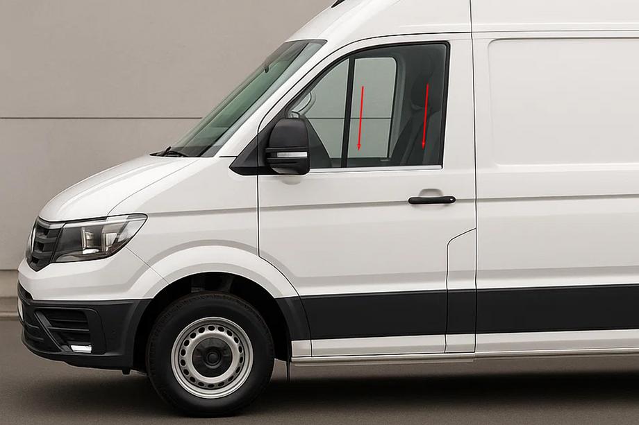 Volkswagen Crafter 2016- Window Trim (2 pcs, Stainless Steel) Photo 1