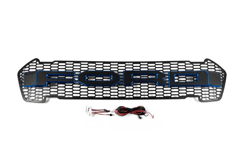 Ford Ranger 2011–2022 Front Grille (2015-2018, Blue, LED) Photo 1
