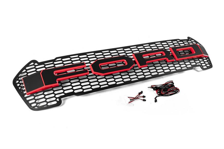 Ford Ranger 2011–2022 Front Grille (2015-2018, Red, LED) Photo 3