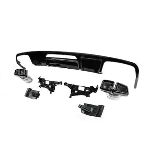 Rear diffuser with exhaust tips Black (2015-2018, CLS63 design) photo 4