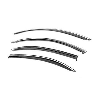 Window Deflectors with Chrome Trim Niken Luxury (Long, 4 pcs) Mercedes S-сlass W221 2005-2013 photo 2