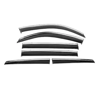 Window Deflectors with Chrome Trim Niken Luxury (2008-2015, 6 pcs) photo 2