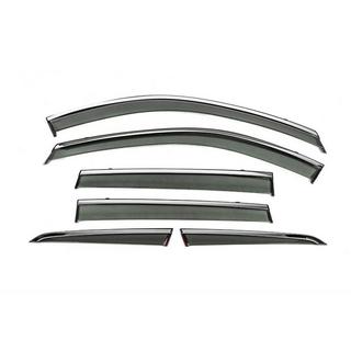 Window Deflectors with Chrome Trim Niken Luxury (For X-trail, 6 pcs) Nissan X-trail T33/Rogue 2022- photo 1