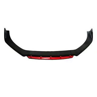 Universal Front Lip Spoiler DPT Red V-2 (ABS, Gloss Black)