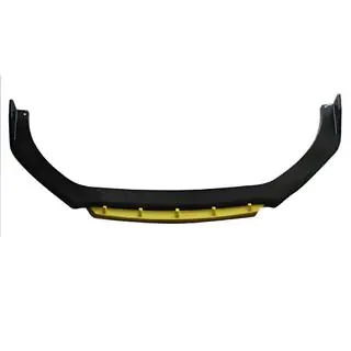 Universal Front Lip Spoiler DPT Yellow V-2 (ABS, Gloss Black)