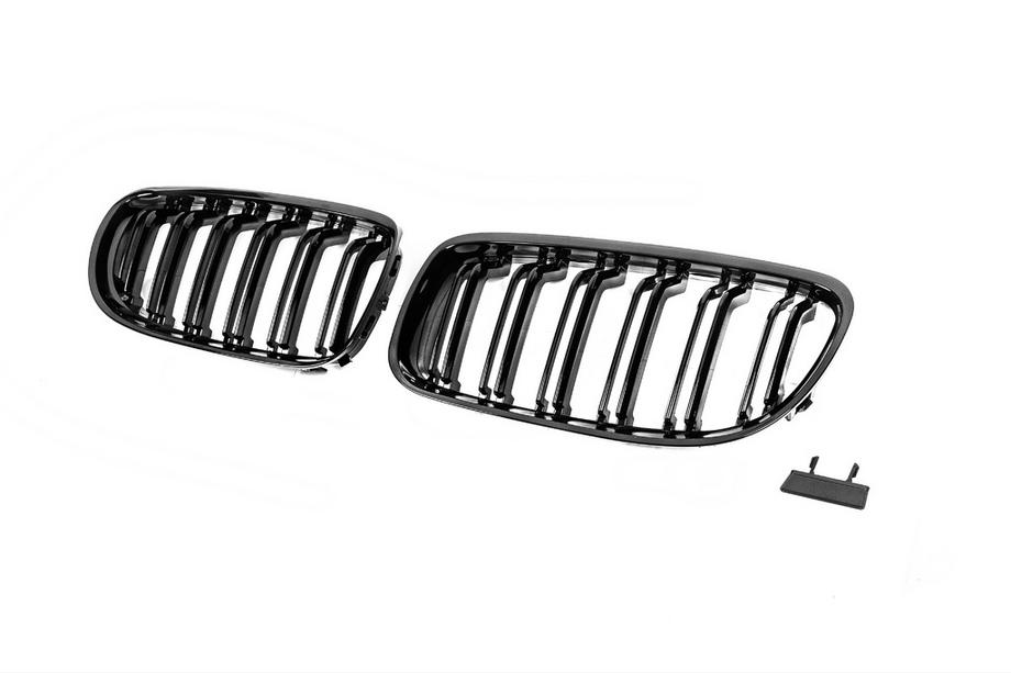 BMW 3 Series E90/E91 2005-2011 M-Look Kidney Grilles (2008-2011, Gloss Black) Photo 4