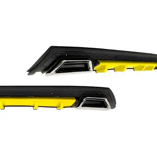 Universal Rear Diffuser DPT V-10 (ABS) (Yellow+Black Gloss)