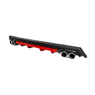 Universal Rear Diffuser DPT V-13 (ABS) (Red+Black Gloss) photo 2