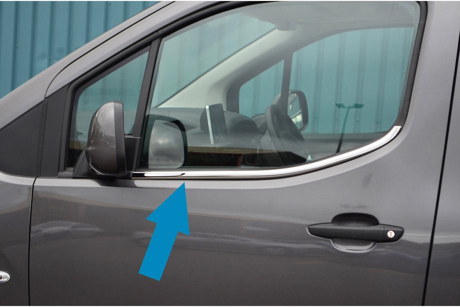 Opel Combo 2019- Window Trim Omsa Line (2 pcs, Stainless Steel) Photo 1