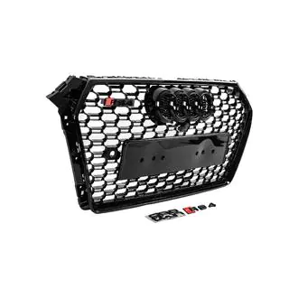 Front RS-style grille with Quattro lettering (2015-2019, black) photo 3