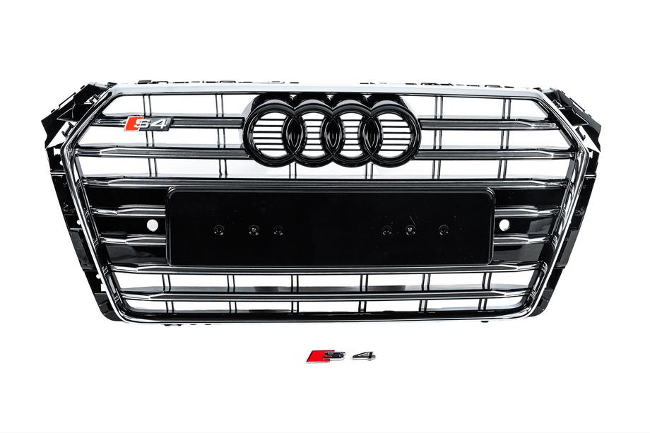 Audi A4 B9 2015-2024 Front grille S-style (2015-2019, chrome+black) Image