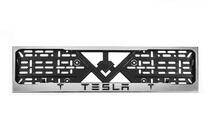 Tesla License Plate Frame Chrome (1 pc, Stainless Steel) photo 1
