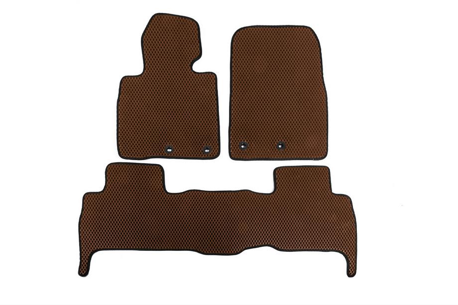 Lexus LX570/450d 2008-2022 EVA V-2 Polyurethane Floor Mats (2012-2021, Brown) Photo 1