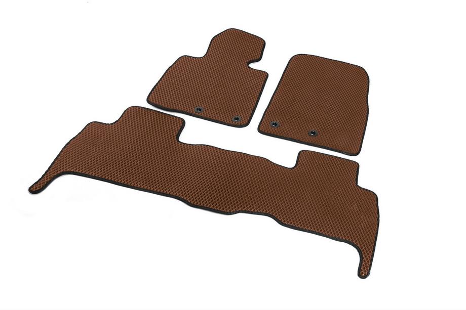 Lexus LX570/450d 2008-2022 EVA V-2 Polyurethane Floor Mats (2012-2021, Brown) Photo 2