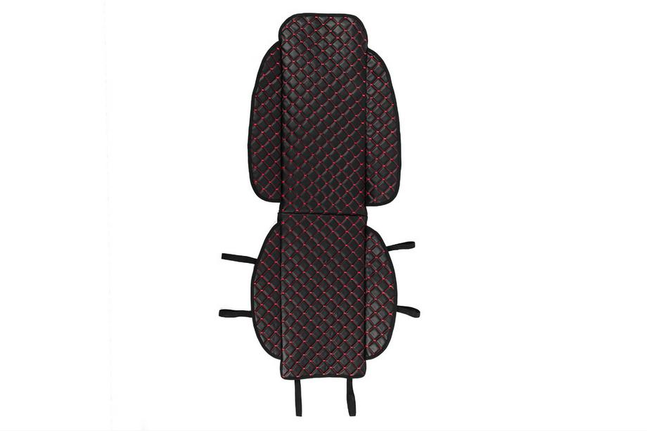 Car Seat Cover ECO (1 pc, Black with Red Stitching) Image