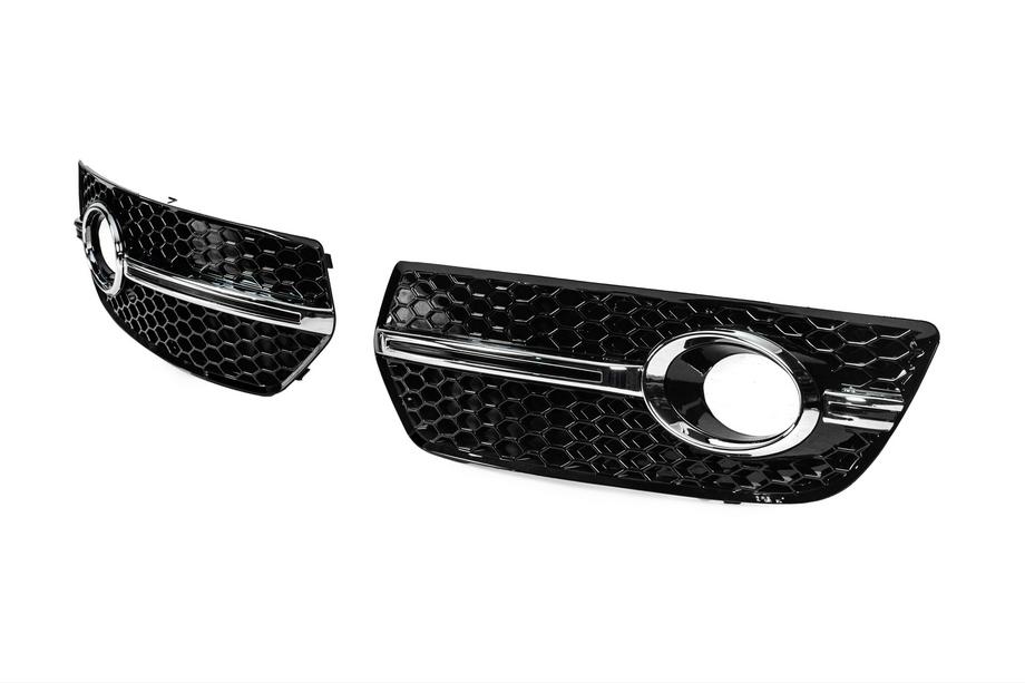 Audi Q5 2008-2017 Fog light grilles RS-Style (2008-2012, 2 pcs, black with chrome) Photo 2