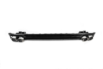 Audi A6 C8 2018–2025 Rear diffuser with exhaust tips S-Style Silver (for S / S-Line) photo 2