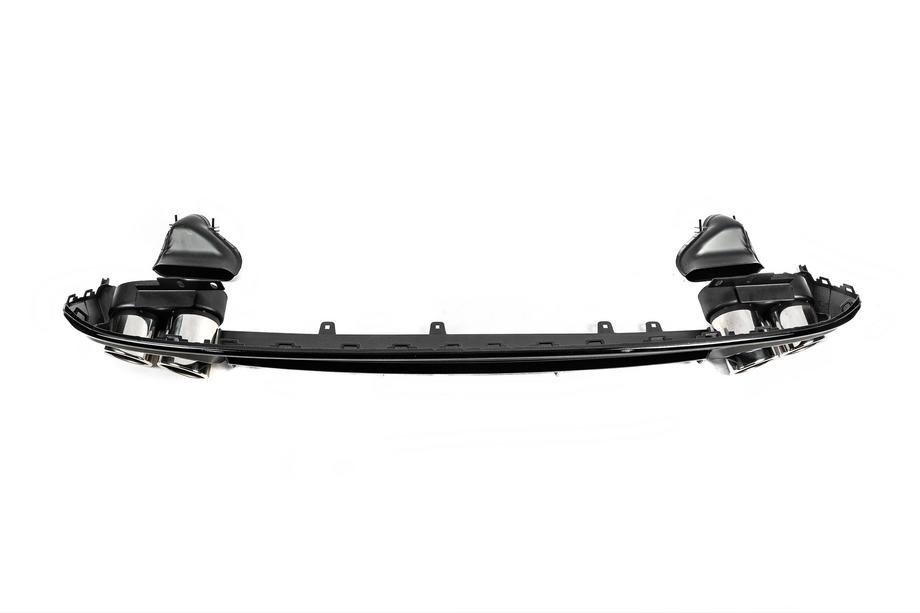Audi A6 C8 2018–2025 Rear diffuser with exhaust tips S-Style Silver (for S / S-Line) Photo 4