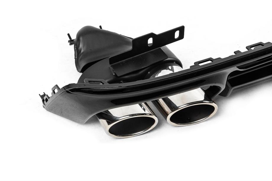 Audi A6 C8 2018–2025 Rear diffuser with exhaust tips S-Style Silver (for S / S-Line) Photo 6
