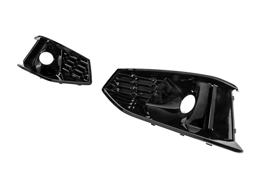 Audi A4 B9 2015-2024 Fog light grilles RS-Style (2019-2024, 2 pcs, Black) Photo 2