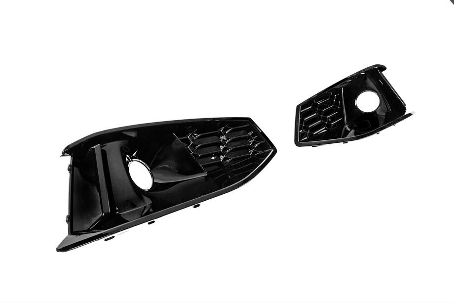 Audi A4 B9 2015-2024 Fog light grilles RS-Style (2019-2024, 2 pcs, Black) Photo 3