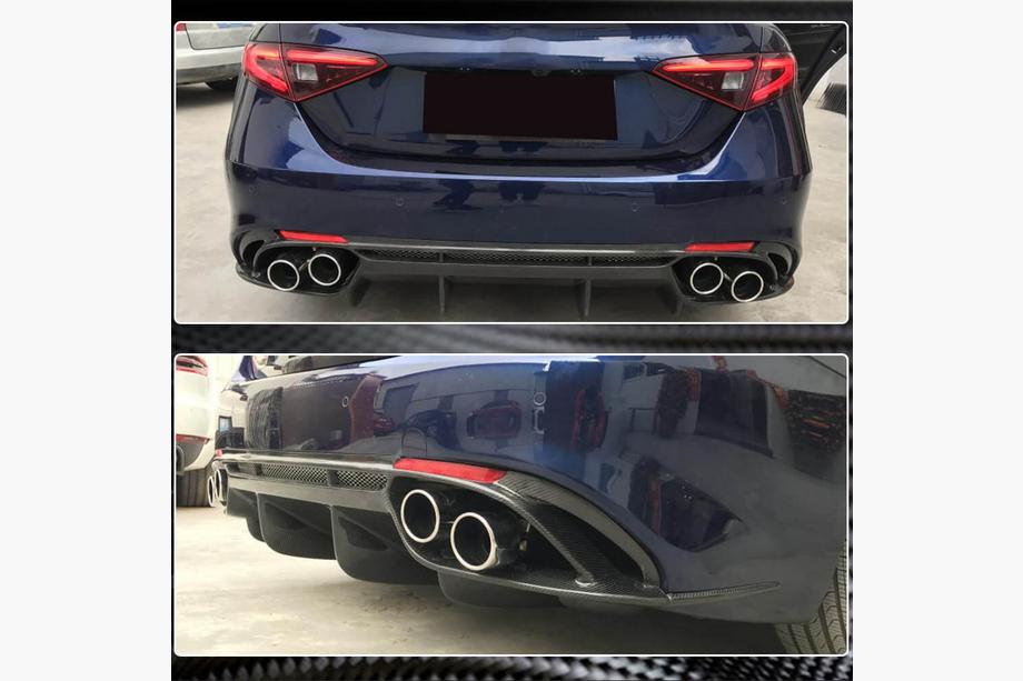Alfa Romeo Giulia 2016-2022 Rear Bumper Diffuser V1 (for Base, Carbon) Photo 4