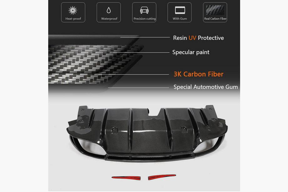 Alfa Romeo Giulia 2016-2022 Rear Bumper Diffuser V1 (for Base, Carbon) Photo 5