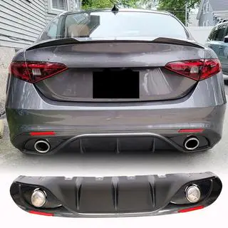 Rear Bumper Diffuser with Tips V2 (for Base, Carbon) photo 1