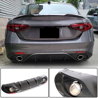 Rear Bumper Diffuser with Tips V2 (for Base, Carbon) photo 2