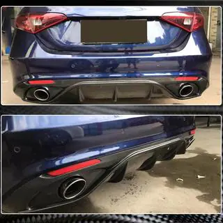 Rear Bumper Diffuser with Tips V2 (for Base, Carbon) photo 4