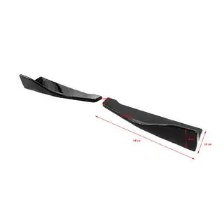 Universal Flap Rear Bumper Extensions Type-B (2 pcs, Gloss Black, ABS Plastic) photo 2