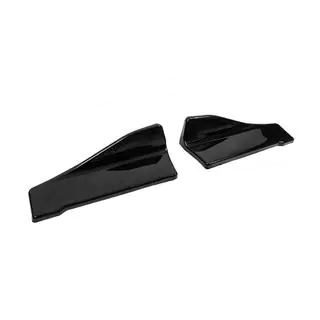 Universal Flap Rear Bumper Extensions Type-C (2 pcs, Gloss Black, ABS Plastic) photo 3