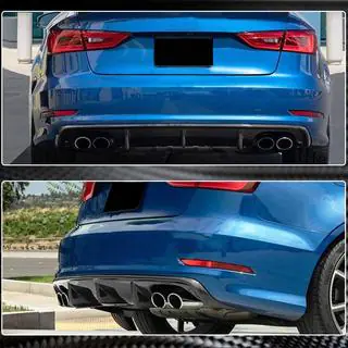 Rear bumper diffuser V1 (for Base Sedan 2012-2016, Carbon) photo 3