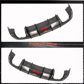Rear bumper diffuser with LED brake light (for Base Sedan 2017-2020, Carbon) photo 4