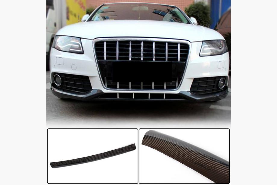 Audi A4 B8 2007-2015 Front bumper center lip (for Base 2007-2011, Carbon) Photo 1