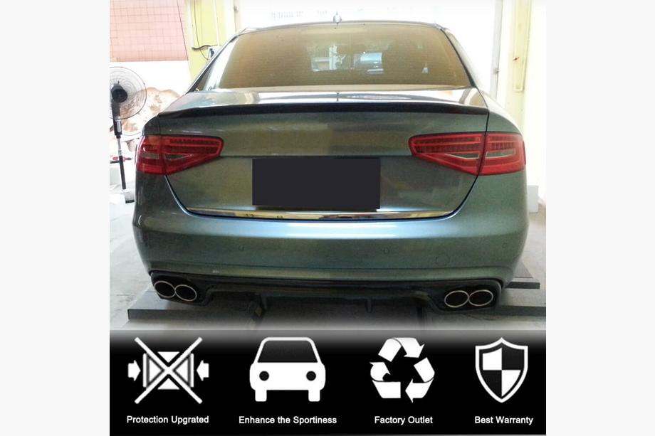 Audi A4 B8 2007-2015 Rear Bumper Diffuser (for Base 2011-2015, Carbon) Photo 2