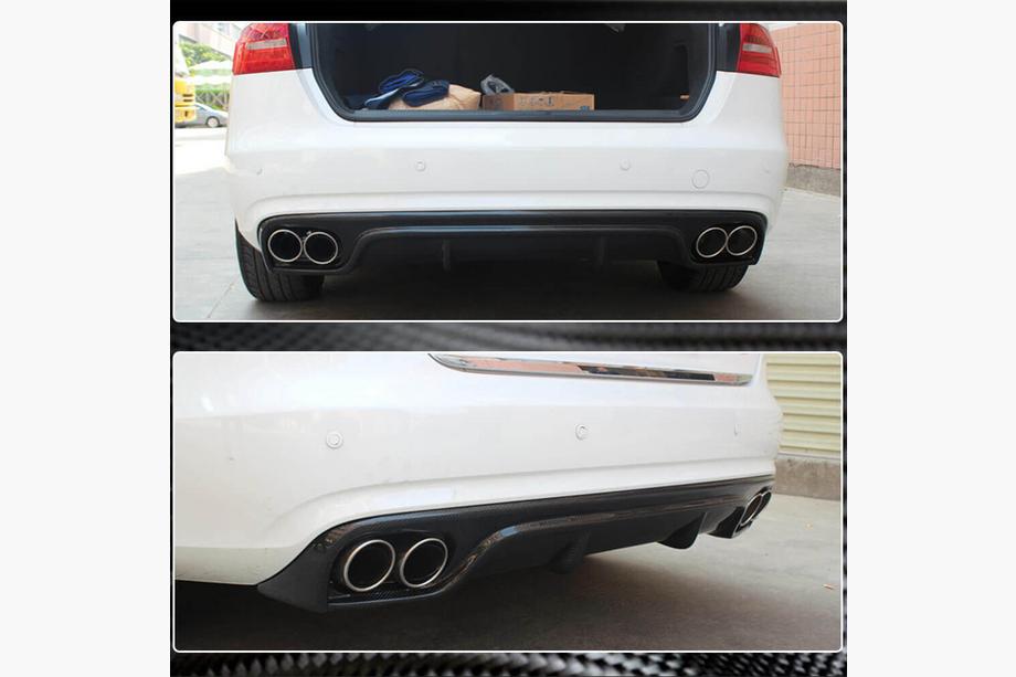 Audi A4 B8 2007-2015 Rear Bumper Diffuser (for Base 2011-2015, Carbon) Photo 4