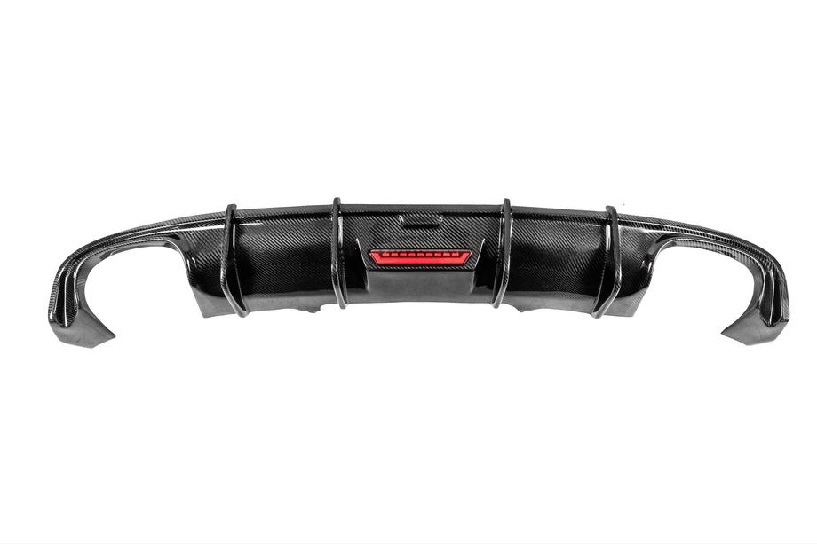 Audi A4 B9 2015-2024 Rear bumper diffuser (for Base Sedan 2015-2019, Carbon) Photo 2